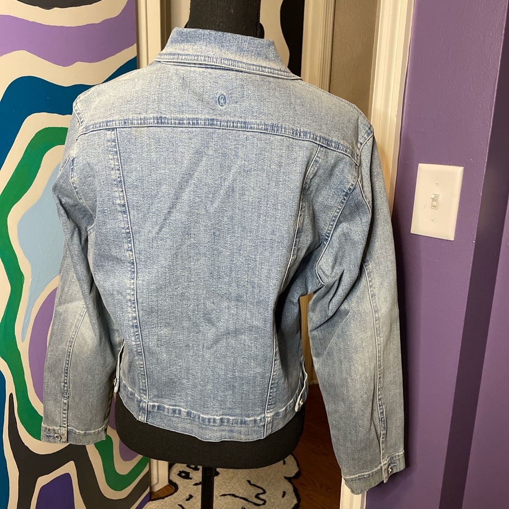 Rhinestone Collared Jean Jacket - image 3